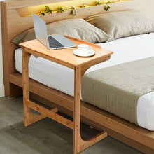 Load image into Gallery viewer, Adjustable C-Shape Couch End Table wth Tilting Top-Natural