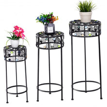 Load image into Gallery viewer, 3 pcs Round Display Ceramic Beads Metal Plant Stand