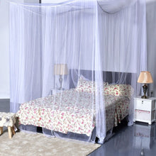 Load image into Gallery viewer, 4 Corner Post Full Queen King Size Bed Mosquito Net-White