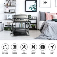 Load image into Gallery viewer, Folding Metal Luggage Rack Suitcase with Shelf Black