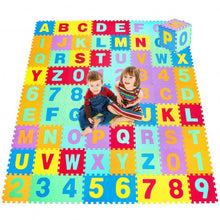Load image into Gallery viewer, Kids Foam Interlocking Puzzle Play Mat with Alphabet and Numbers 72-Piece Set