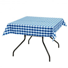 Load image into Gallery viewer, 10 Pcs 52" x 52" Square Polyester Plaid Dinner Tablecloth-Blue