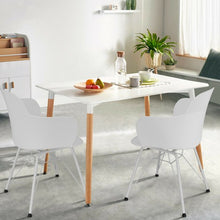 Load image into Gallery viewer, Set of 2 Metal Frame Modern Petal-Shape Plastic Dining Chair-White