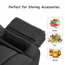 Load image into Gallery viewer, Kids Deluxe Headrest Recliner Sofa Chair with Storage Arms-Black