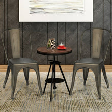 Load image into Gallery viewer, Set of 4 Dining Side Stackable Cafe Metal Chairs-Gun