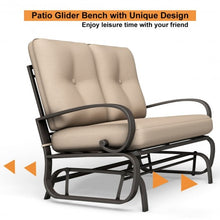 Load image into Gallery viewer, Outdoor Patio Cushioned Rocking Bench Loveseat