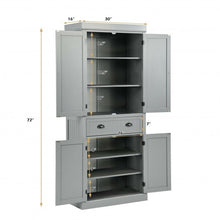 Load image into Gallery viewer, Cupboard Freestanding Kitchen Cabinet w/ Adjustable Shelves-Gray