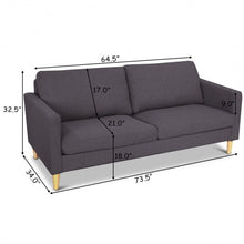 Load image into Gallery viewer, Upholstered Modern Fabric Love Seat Sofa-Gray