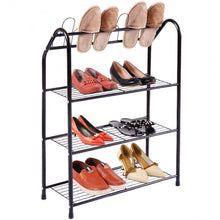 Load image into Gallery viewer, 4-Tier Metal Shoe Rack Shelf