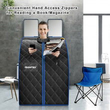 Load image into Gallery viewer, Portable Personal Far Infrared Sauna with Heating Foot Pad and Chair-Black
