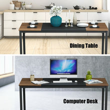 Load image into Gallery viewer, 63" Rectangular Dining Room Table with Solid Metal Frame-Desktop + Frame