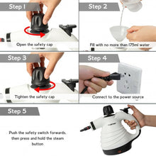 Load image into Gallery viewer, 1050W Portable Multipurpose Pressurized Handheld Steam Cleaner-White