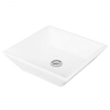 Load image into Gallery viewer, 16" x 16" Square Bathroom Ceramic Vessel Sink with Pop-up Drain