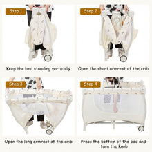 Load image into Gallery viewer, Foldable Baby Playard with Changing Station-Beige