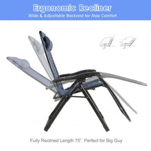 Load image into Gallery viewer, Oversize Lounge Chair Patio Heavy Duty Folding Recliner-Navy