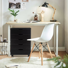 Load image into Gallery viewer, 5 Drawer Mobile Lateral Filing Storage Home Office Floor Cabinet with Wheels-Black
