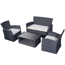 Load image into Gallery viewer, 4 pcs Patio Wicker Rattan Seat Cushioned Set