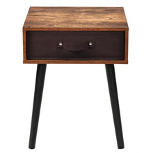 Load image into Gallery viewer, Mid-Century End Accent Bedside Table-Brown