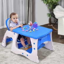 Load image into Gallery viewer, 3 in 1 Infant Table and Chair Set Baby High Chair-Blue