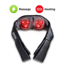 Load image into Gallery viewer, Shiatsu Back and Neck Kneading Shoulder Massager w/ Heat Straps