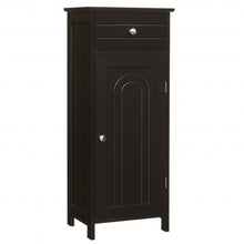 Load image into Gallery viewer, Wooden Storage Free-Standing Floor Cabinet with Drawer and Shelf-Brown