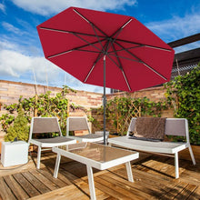 Load image into Gallery viewer, 9 Ft Patio Solar Powered Umbrella with LED Light-Red