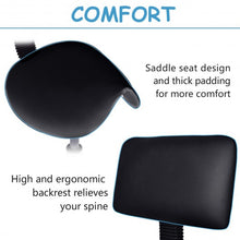 Load image into Gallery viewer, Adjustable Saddle Salon Rolling Massage Chair w/ Backrest-Black