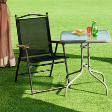 Load image into Gallery viewer, Set of 2 Patio Folding Sling Back Camping Deck Chairs-Coffee