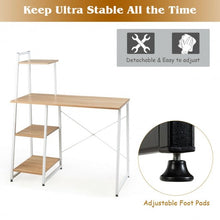 Load image into Gallery viewer, Computer Desk with Shelves Study Writing Desk Workstation Bookshelf-Natural
