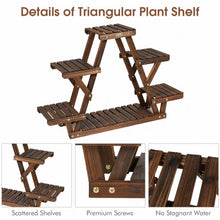 Load image into Gallery viewer, Wood Plant Stand Triangular Shelf 6 Pots Flower Shelf