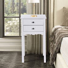 Load image into Gallery viewer, Side Table End Accent Table w/ 2 Drawers-White