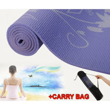 Load image into Gallery viewer, 68" x 24" x 0.24" (6.3 mm) Flower-Print Non-Slip Exercise Yoga Mat