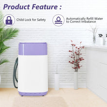 Load image into Gallery viewer, 8lbs Portable Fully Automatic Washing Machine with Drain Pump-Purple