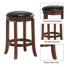 Load image into Gallery viewer, 24"Bistro Leather Padded Backless Swivel Bar stool