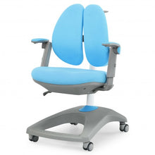Load image into Gallery viewer, Kids Adjustable Height Depth Study Desk Chair with Sit-Brake Casters-Blue