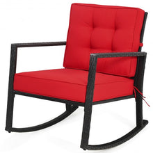 Load image into Gallery viewer, Patio Rattan Rocker Outdoor Glider Rocking Chair Cushion Lawn