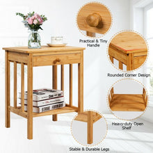Load image into Gallery viewer, Multipurpose Bamboo Nightstand End Table Storage Shelf
