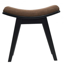 Load image into Gallery viewer, Modern Dressing Makeup Stool with Concave Seat Rubberwood Legs-Black