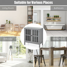 Load image into Gallery viewer, Glass Door Sideboard Console Storage Buffet Cabinet-Gray