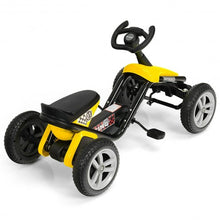 Load image into Gallery viewer, 4 Wheel Pedal Powered Ride on Racer Car for Kids-Yellow