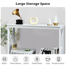 Load image into Gallery viewer, 2-Tier Console X-Design Sofa Side Accent Table-White