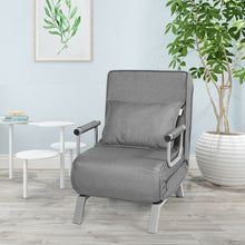 Load image into Gallery viewer, Folding 5 Position Convertible Armchair Couch with Pillow-Gray