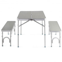 Load image into Gallery viewer, Aluminum Portable Folding Picnic Table with 2 Benches