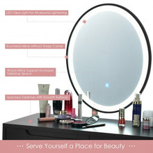 Load image into Gallery viewer, Touch Screen Vanity Makeup Table Stool Set -Black