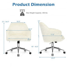 Load image into Gallery viewer, Modern Fluffy Faux Fur Vanity Office Chair for Teens Girls-Beige