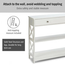 Load image into Gallery viewer, Console Accent Table with Drawer and Shelves -White