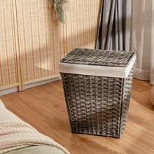Load image into Gallery viewer, Foldable Handwoven Laundry Hamper with Removable Liner-Gray