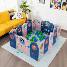 Load image into Gallery viewer, 16-Panel Foldable Baby Safety Play Center with Lockable Gate