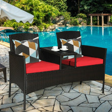 Load image into Gallery viewer, Patio Rattan Conversation Set -Red