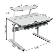Load image into Gallery viewer, Adjustable Children's Study Table with Bookshelf & Tilted Desktop